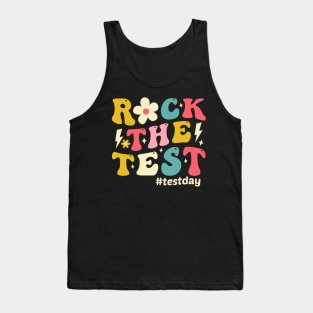 rock the test testing day retro motivational teacher student Tank Top